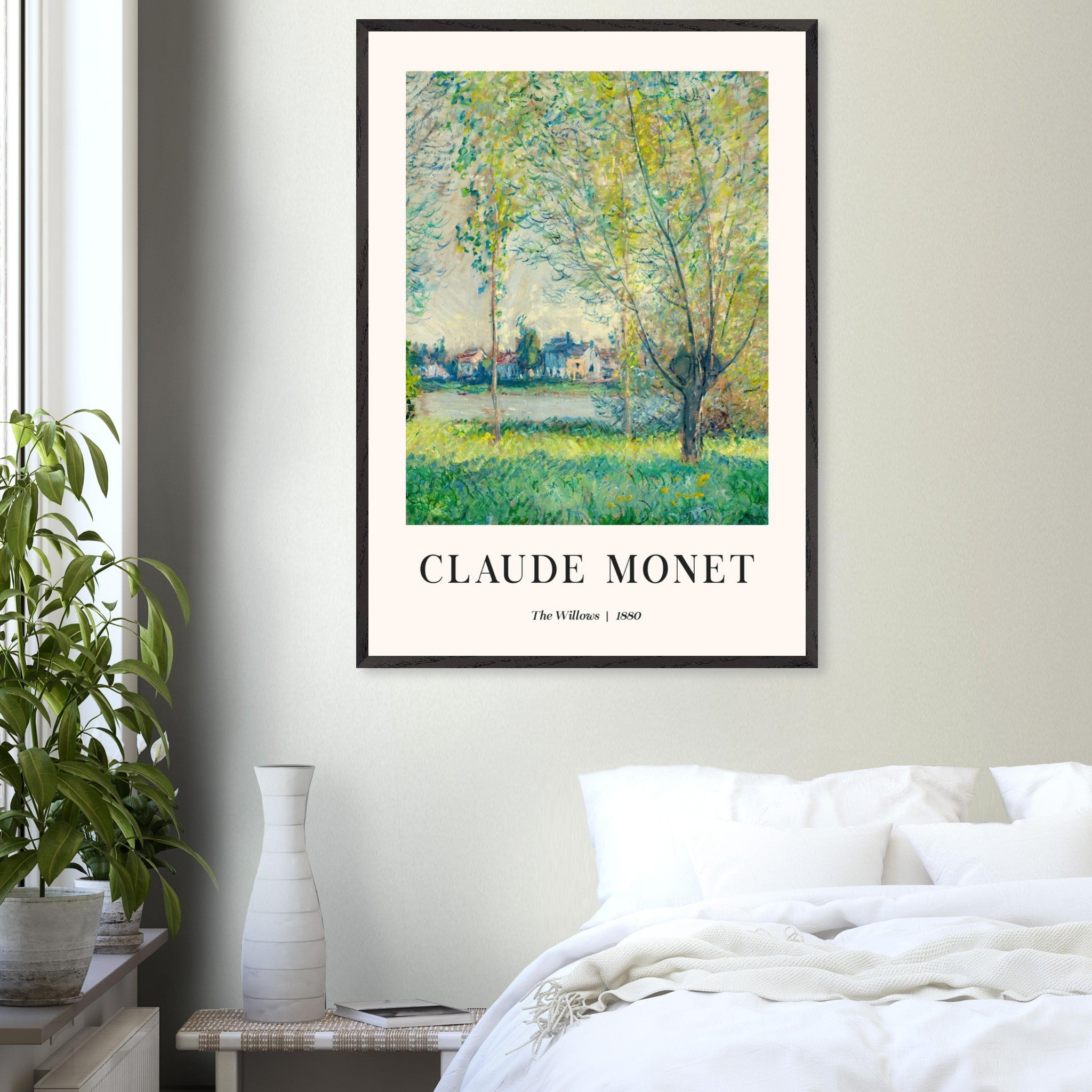 Artfulprints Poster Claude Monet - The willows - 70x100 cm - Groen