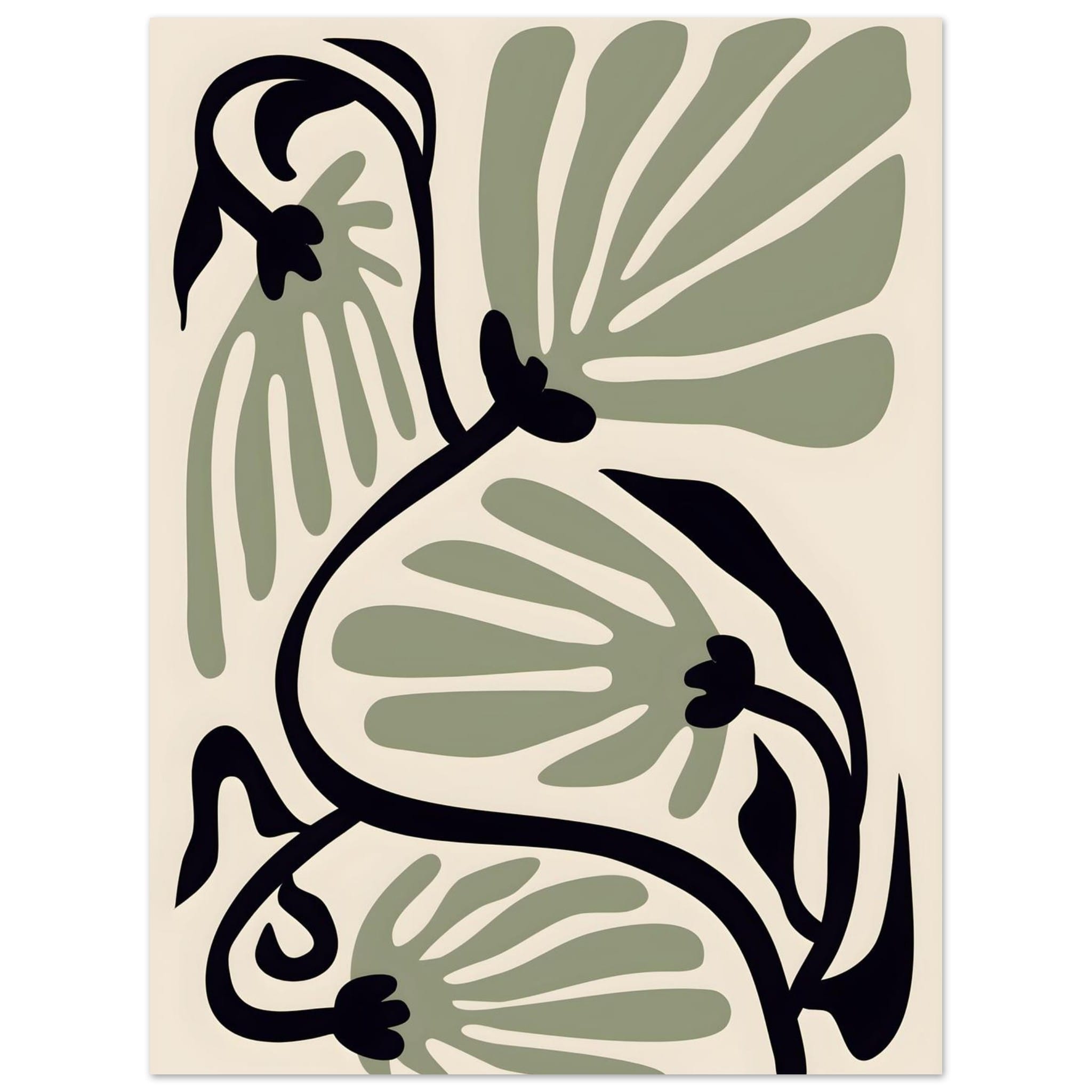 Artfulprints Poster Matisse – Ode to a green flower - 30x40 cm - Groen