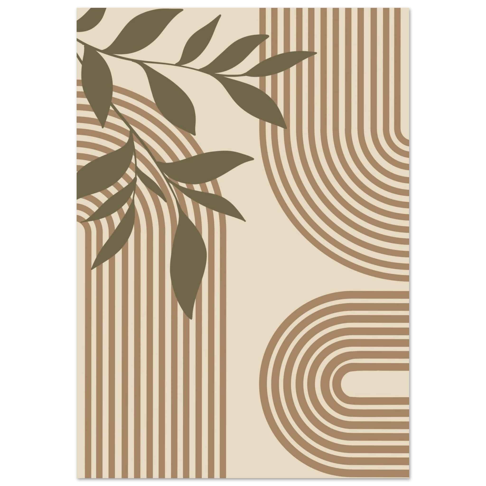 Artfulprints Poster Boho – Structured calm - A4 21x29.7 cm - Bruin