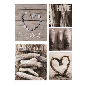 Art for the Home Canvas Set van 5 – Home Sweet Home – 80×60 cm