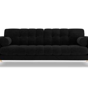 Cosmopolitan Design Bank Bali 3-zits, flueel, zwart – 96x177x75cm Cosmopolitan Design Bank Bali 3-zits, flueel, zwart – 96x177x75cm