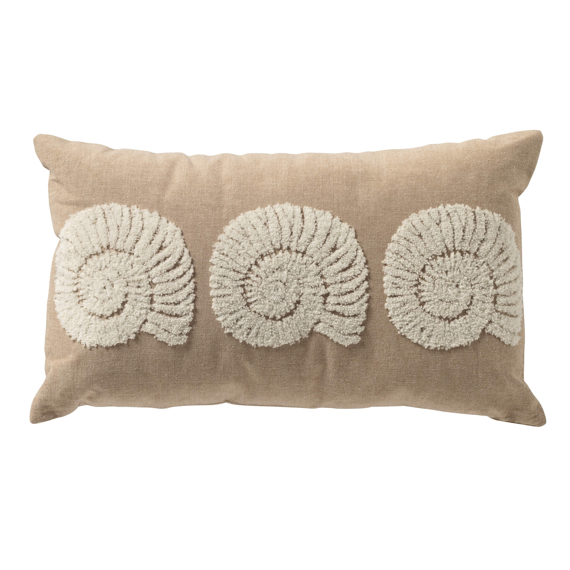 MORGAN - kussenhoes 30x50 cm - schelpen - Irish Cream - beige