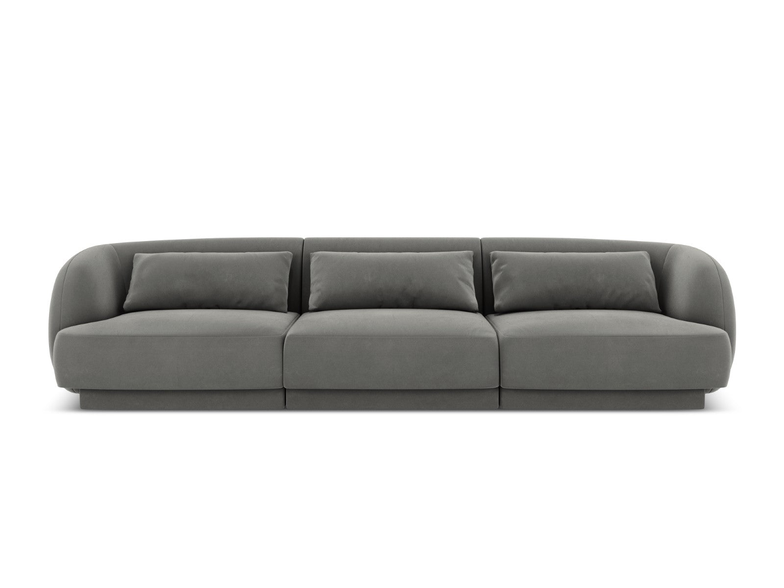 Cosmopolitan Design Bank Tulum 3-zits, flueel, lichtgrijs - 90x255x70c