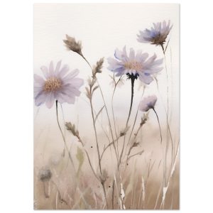Artfulprints Poster Flower aquarel 1 – A4 21×29.7 cm – Taupe