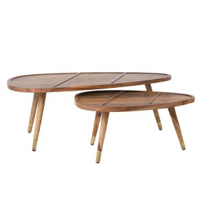 Dutchbone Sham Salontafel Organisch Hout – Set van 2 Dutchbone Sham Salontafel Organisch Hout – Set van 2