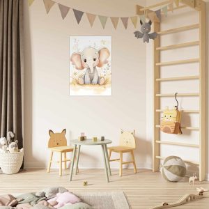 Artfulprints Poster Schattige olifant – 70×100 cm – Grijs Artfulprints Poster Schattige olifant – 70×100 cm – Grijs