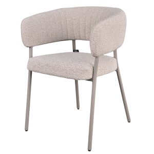 DÉJA Living Eetkamerstoel Malilla – Beige Stof – Set van 2 DÉJA Living Eetkamerstoel Malilla – Beige Stof – Set van 2