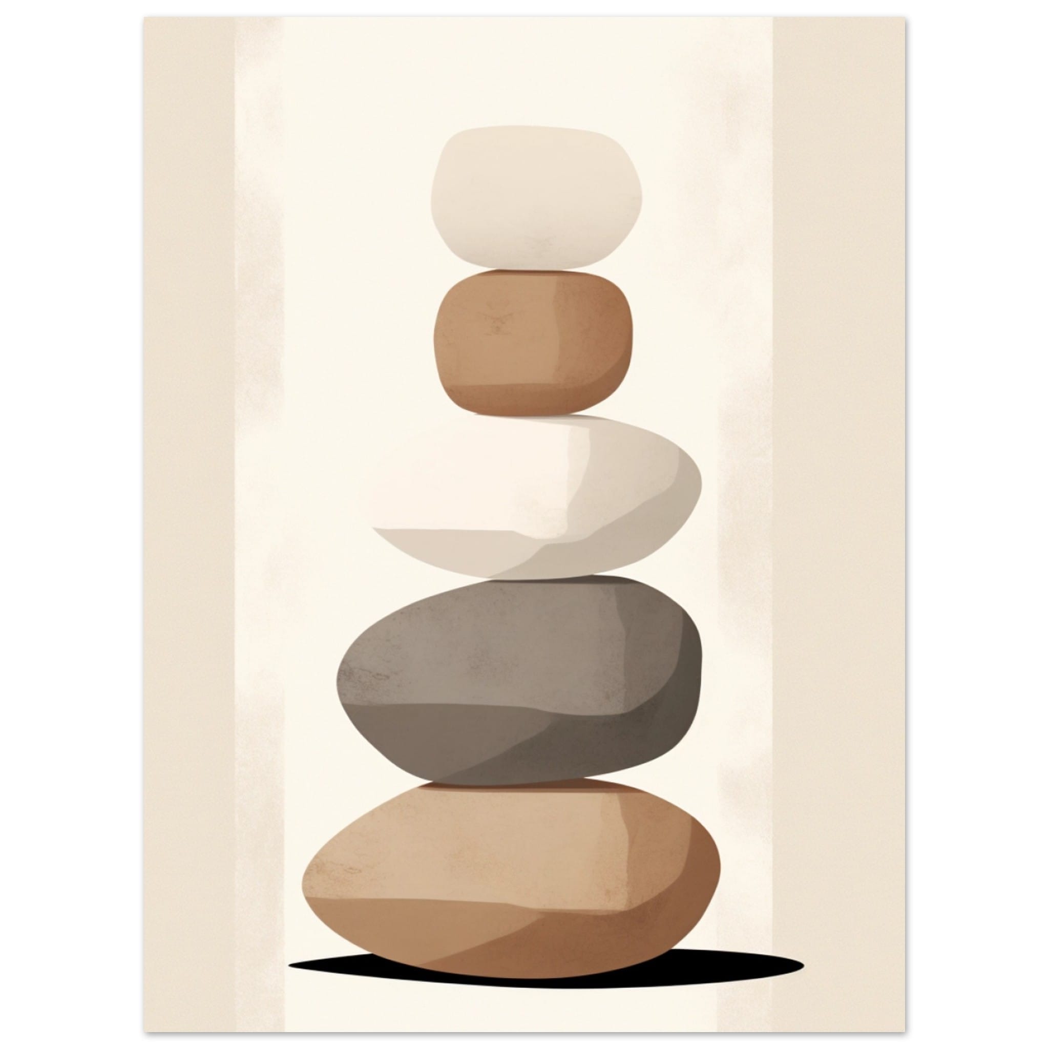 Artfulprints Poster Stacked stones - 30x40 cm - Taupe