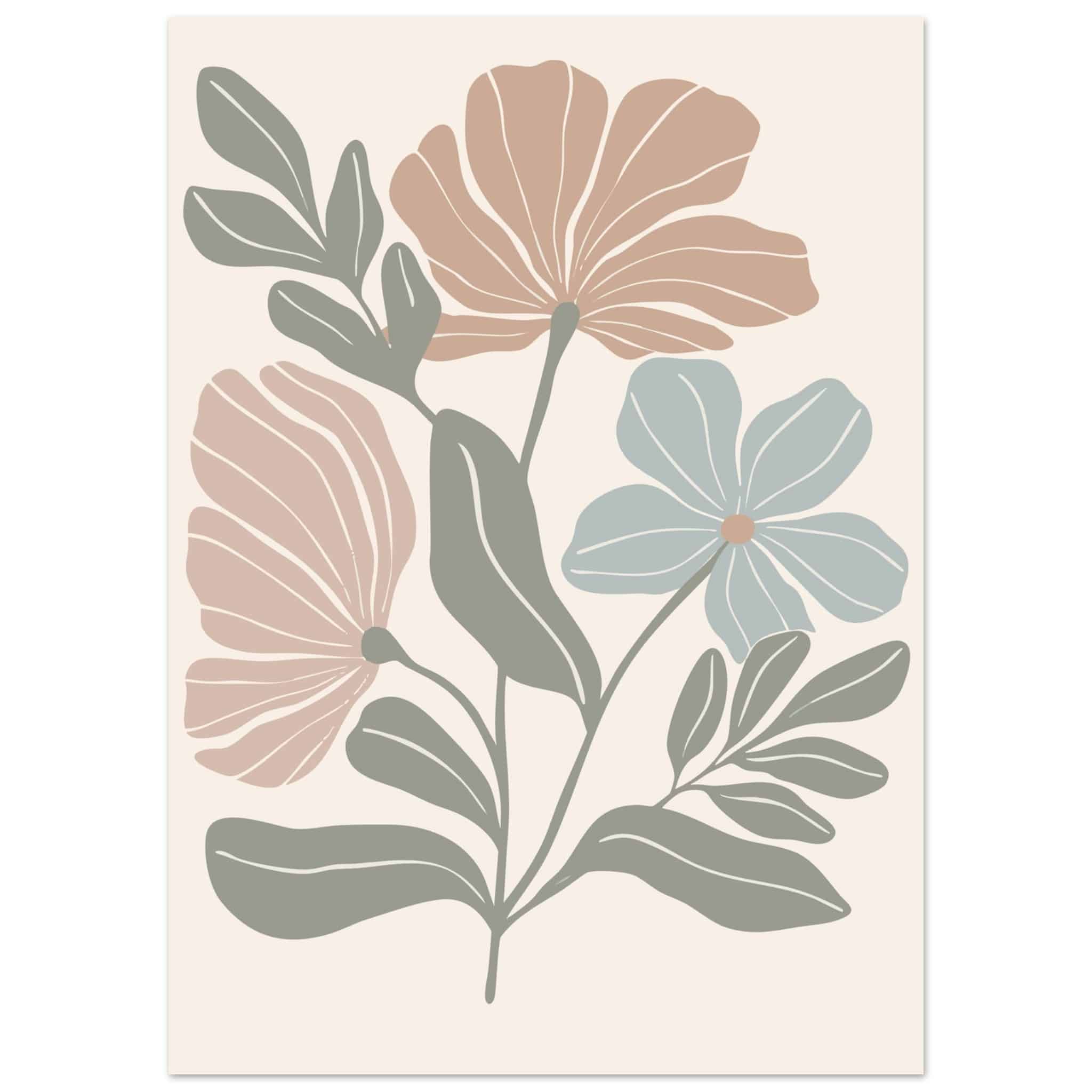 Artfulprints Poster Boho – Pastel bloom - 50x70 cm - Meerkleurig