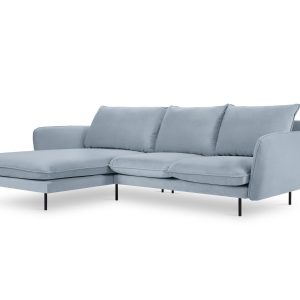 Cosmopolitan Design linker hoekbank Vienna 5-zits, flueel, lichtblauw Cosmopolitan Design linker hoekbank Vienna 5-zits, flueel, lichtblauw