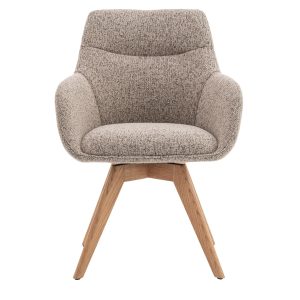DÉJA Living Eetkamerstoel Noé – Taupe/Naturel – Draaibaar – Set van 2 DÉJA Living Eetkamerstoel Noé – Taupe/Naturel – Draaibaar – Set van 2