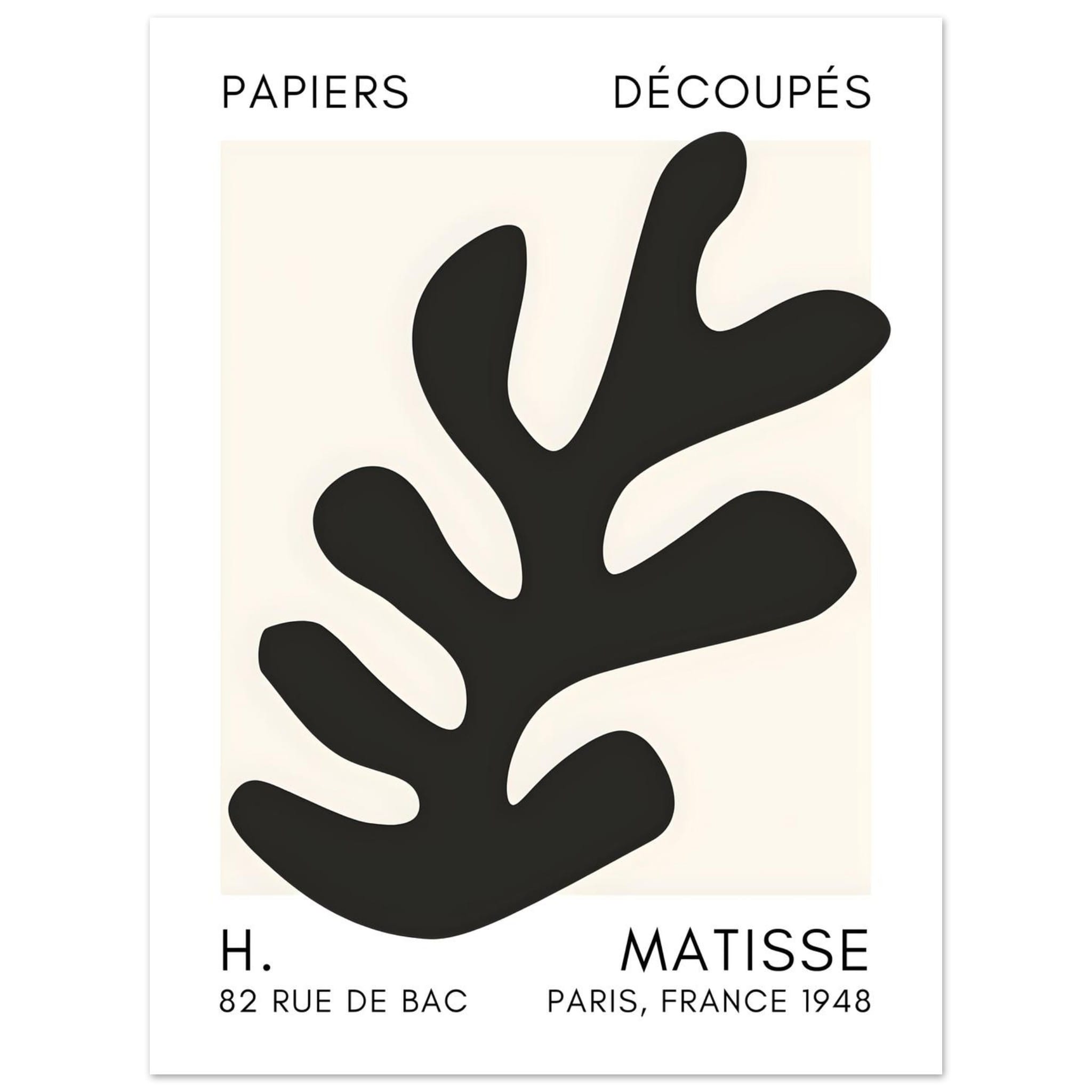 Artfulprints Poster Matisse – Ocean petals black - 30x40 cm - Zwart