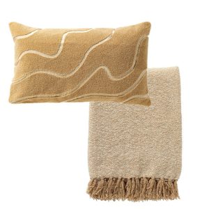 Dutch Decor set sierkussen en plaid – Ciri en Sally – Beige Dutch Decor set sierkussen en plaid – Ciri en Sally – Beige