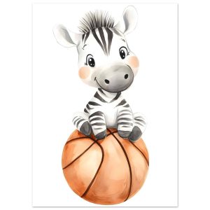 Artfulprints Poster Sportieve zebra – 50×70 cm – Meerkleurig Artfulprints Poster Sportieve zebra – 50×70 cm – Meerkleurig