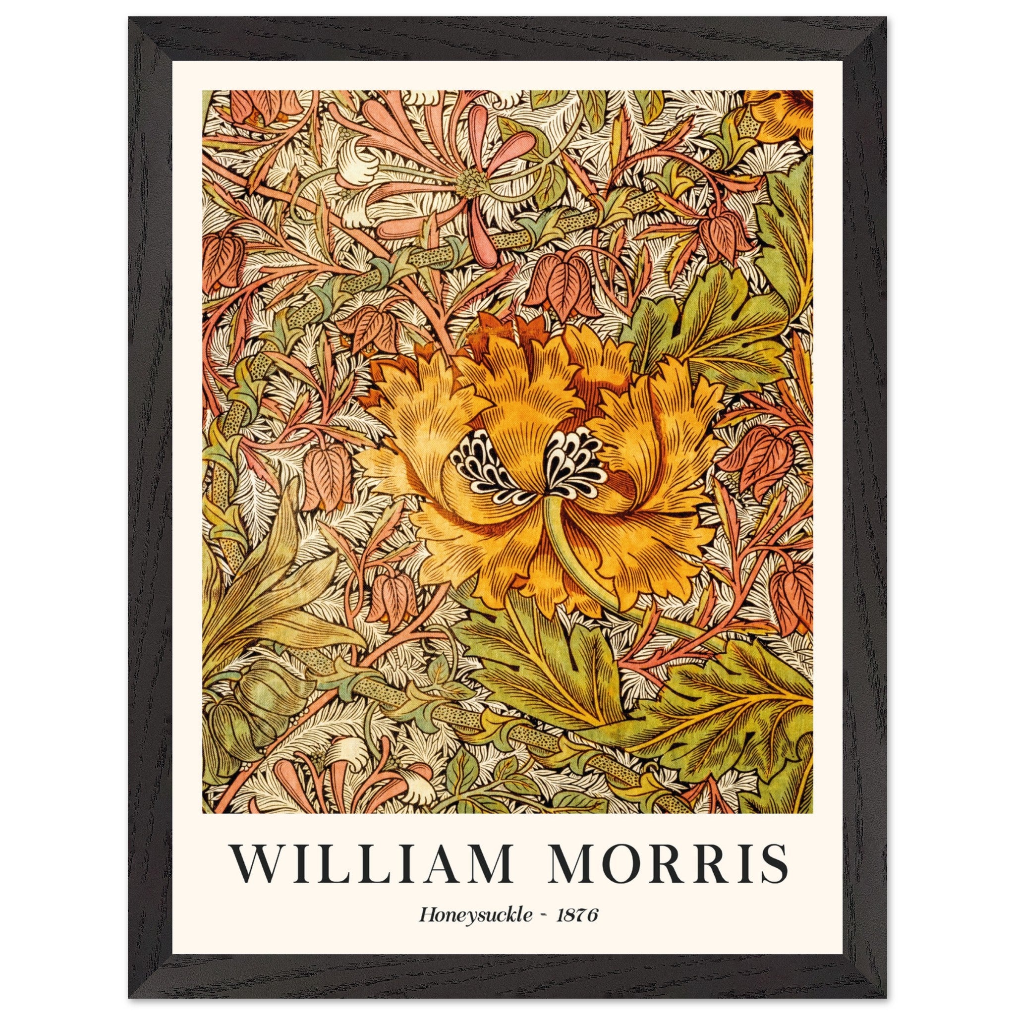 Artfulprints Poster met Lijst William Morris - Honeysuckle II 1876 - 3
