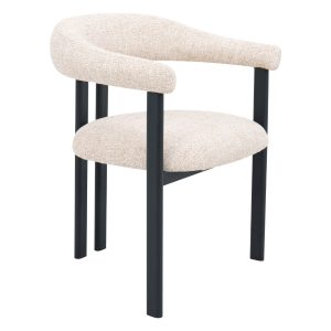 DÉJA Living Eetkamerstoel Odense – Stof – Beige/Zwart – Set van 2 DÉJA Living Eetkamerstoel Odense – Stof – Beige/Zwart – Set van 2