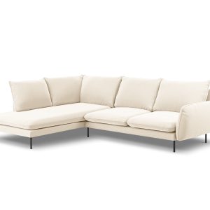 Cosmopolitan Design linker hoekbank Vienna 6-zits, flueel, lichtbeige Cosmopolitan Design linker hoekbank Vienna 6-zits, flueel, lichtbeige