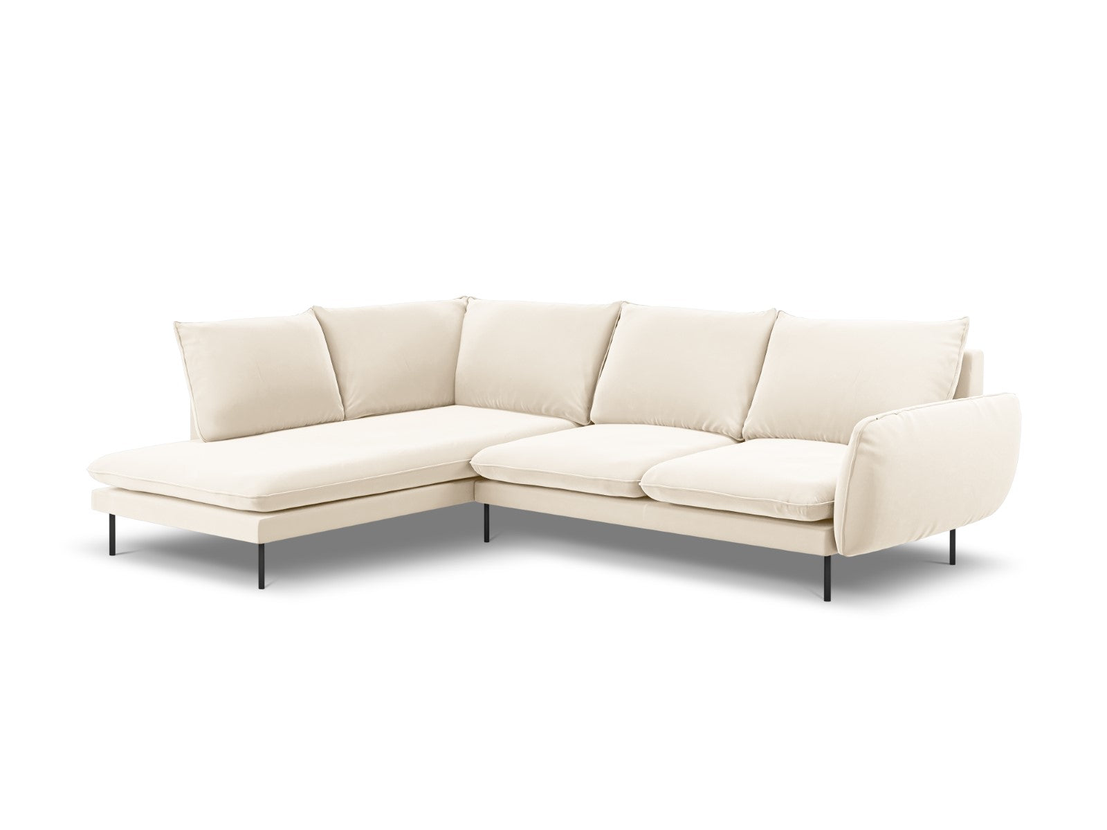 Cosmopolitan Design linker hoekbank Vienna 6-zits, flueel, lichtbeige