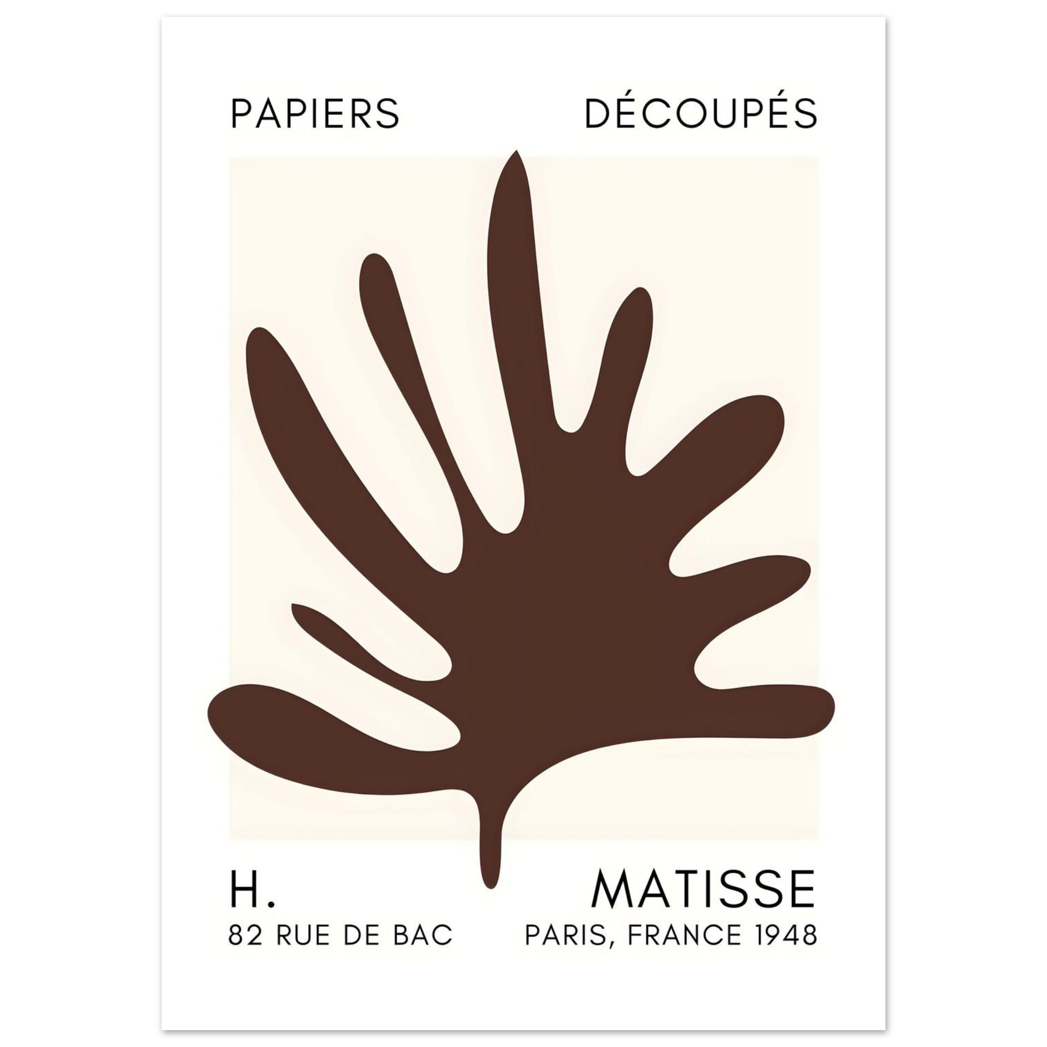 Artfulprints Poster Matisse – Coral drift brown - 50x70 cm - Bruin