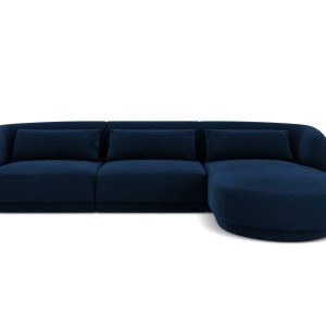 Cosmopolitan Design rechter hoekbank Tulum 4-zits, flueel, koningsblau Cosmopolitan Design rechter hoekbank Tulum 4-zits, flueel, koningsblau