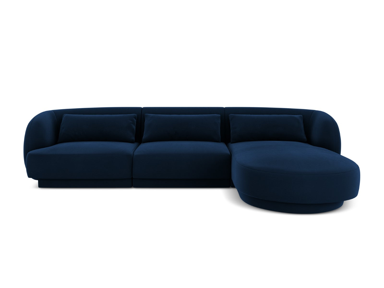 Cosmopolitan Design rechter hoekbank Tulum 4-zits, flueel, koningsblau