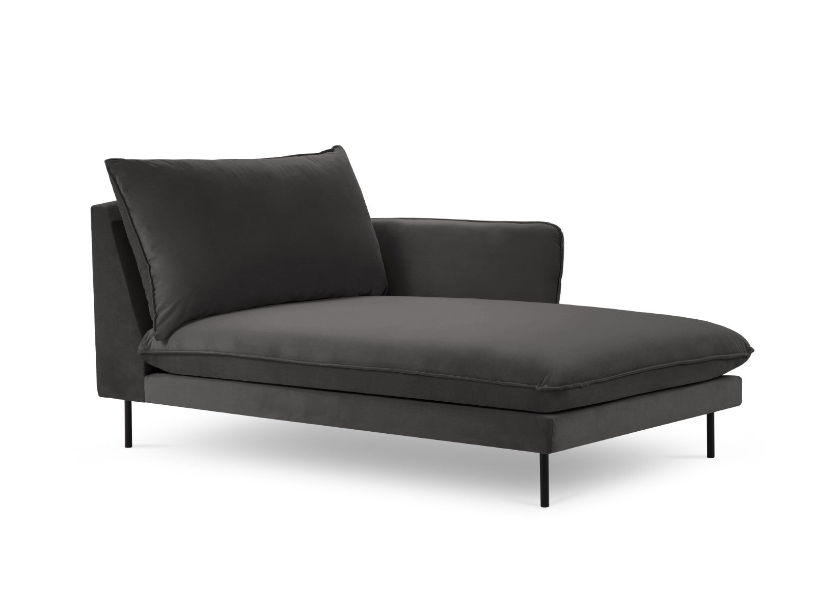 Cosmopolitan Design rechter chaise longue Vienna flueel, donkergrijs -