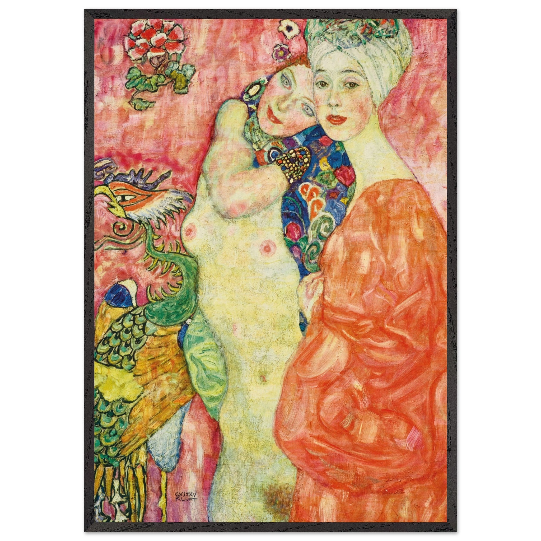 Artfulprints Poster met Lijst Gustav Klimt - The women friends - 70x10