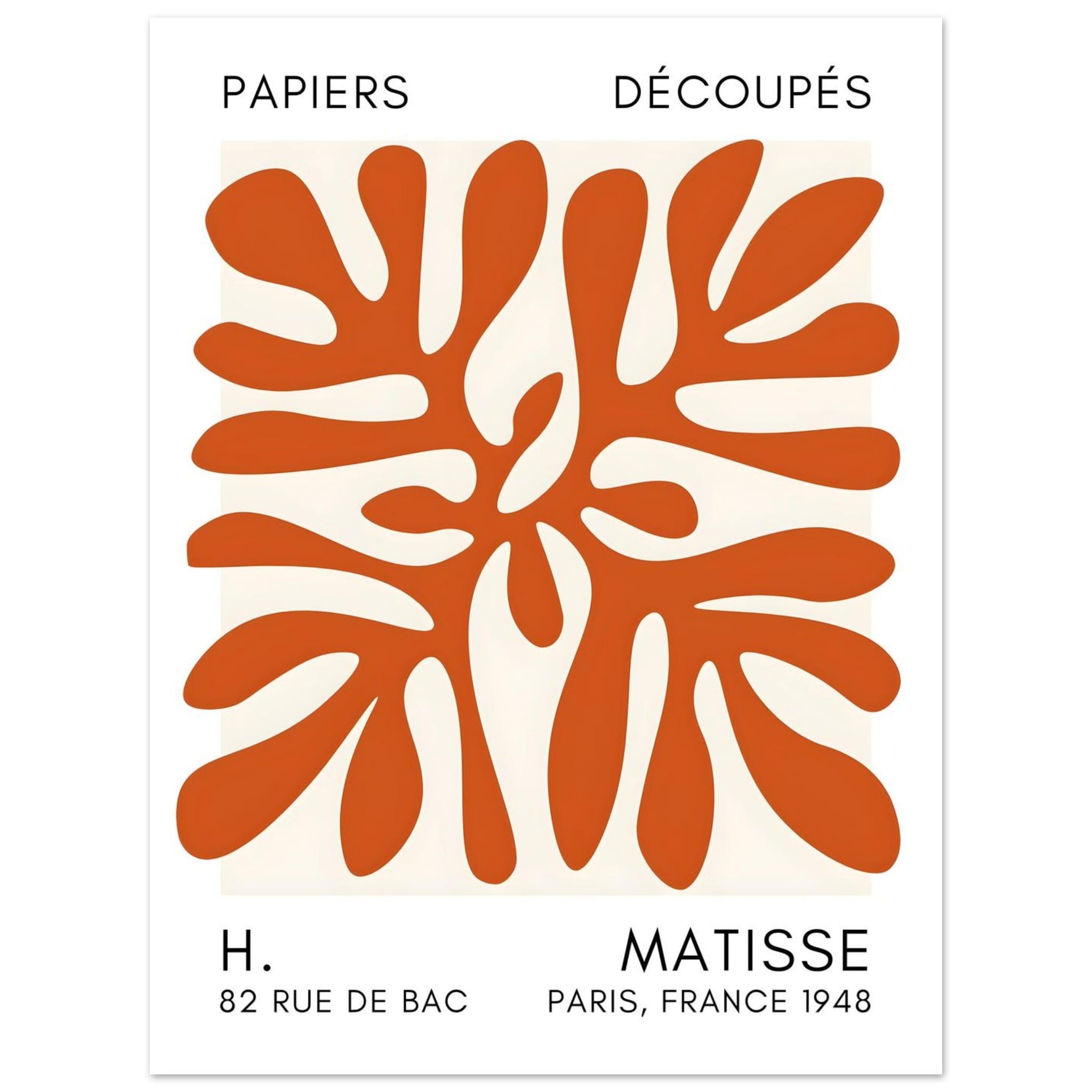 Artfulprints Poster Matisse - Deep ocean orange - 30x40 cm - Oranje