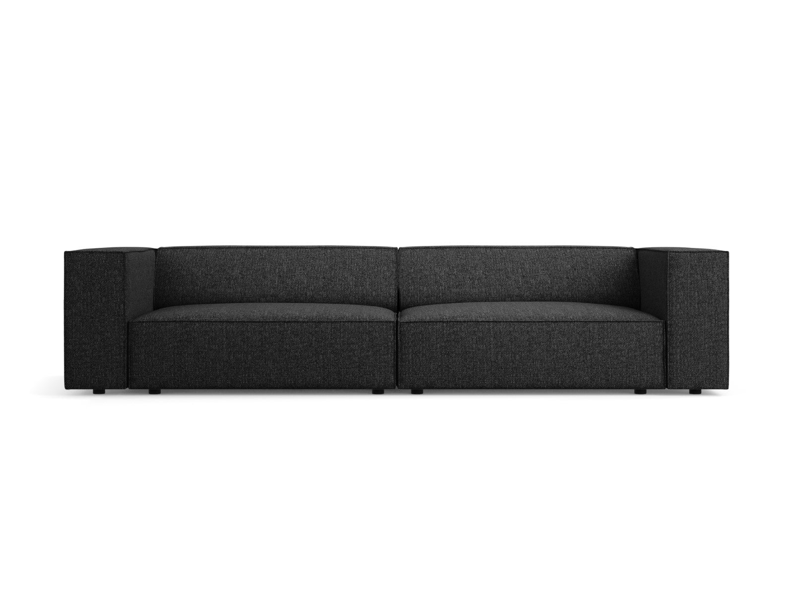 Cosmopolitan Design Bank Arendal 4-zits, chenille, zwart - 102x244x70c