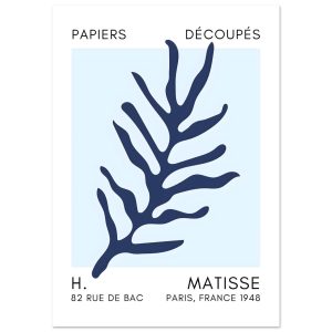 Artfulprints Poster Matisse – Ocean flora navy blue I – A4 21×29.7 cm Artfulprints Poster Matisse – Ocean flora navy blue I – A4 21×29.7 cm