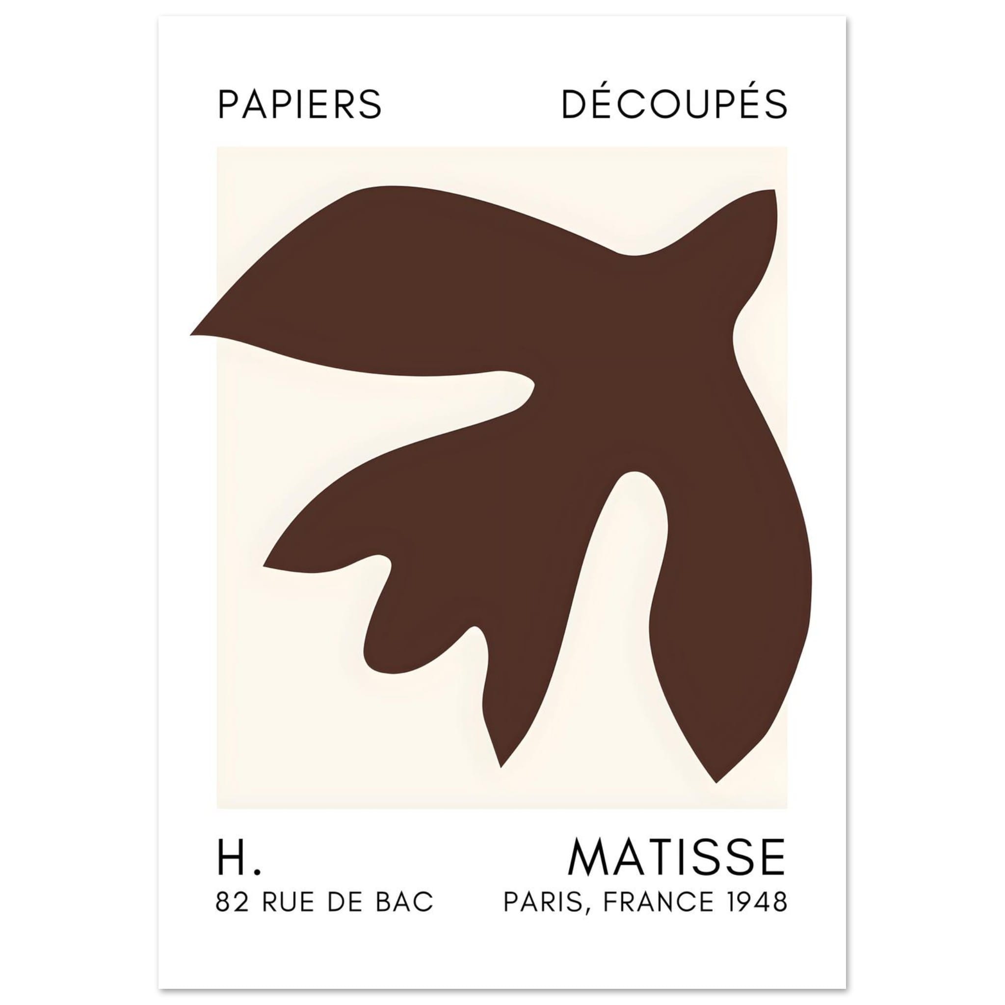 Artfulprints Poster Matisse – Floating forms brown - A4 21x29.7 cm - B