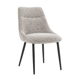DÉJA Living Eetkamerstoel Malou – Beige/Zwart – Set van 2