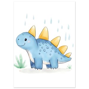 Artfulprints Blauwe dinosaurus poster 50×70 cm Artfulprints Blauwe dinosaurus poster 50×70 cm