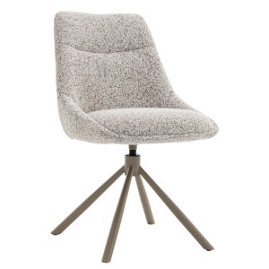 DÉJA Living Eetkamerstoel Malou – Beige/Taupe – Draaibaar – Set van 2