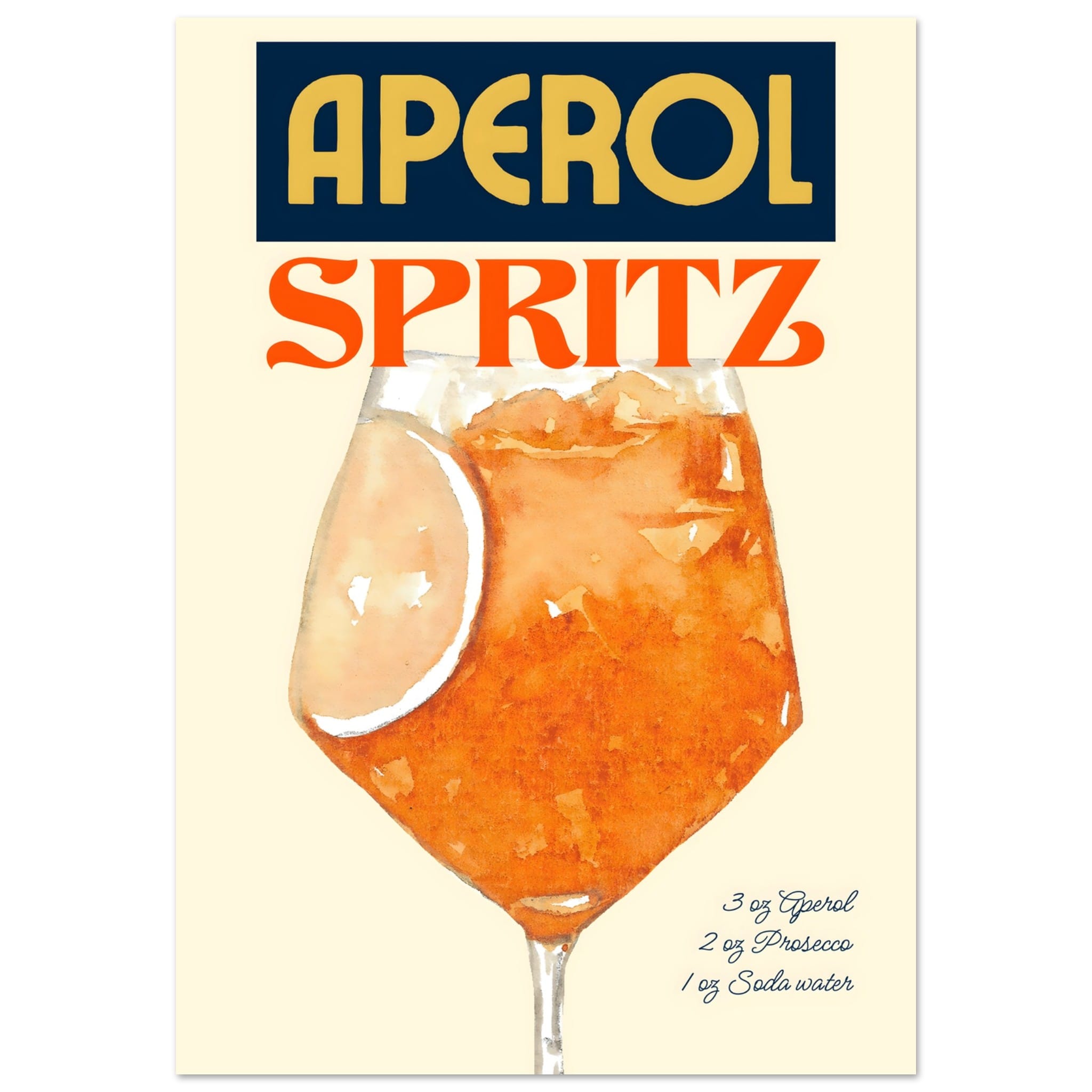 Artfulprints Poster Aperol Spritz - Original - 70x100 cm - Oranje