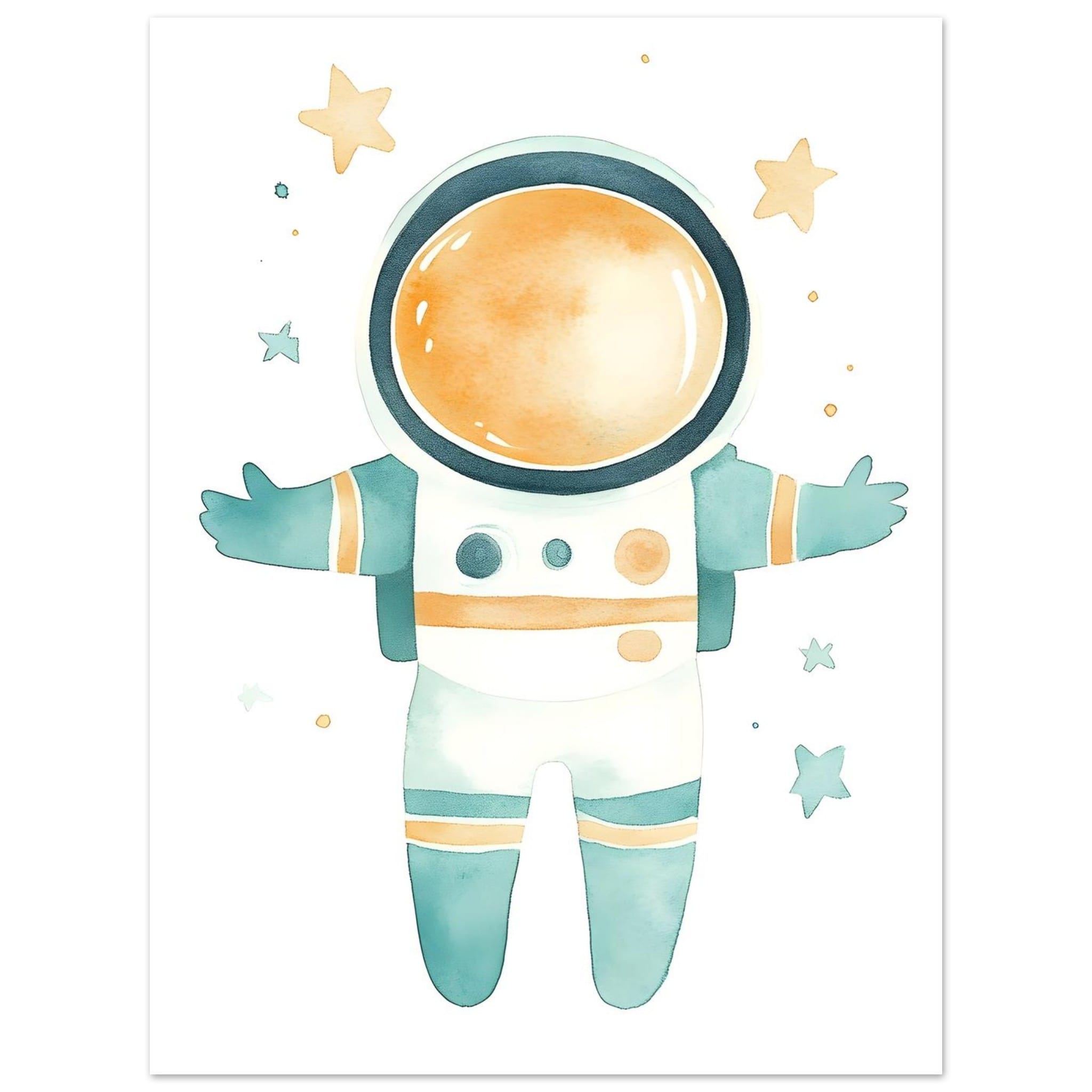 Artfulprints Poster Kleine ruimteheld - 30x40 cm - Meerkleurig