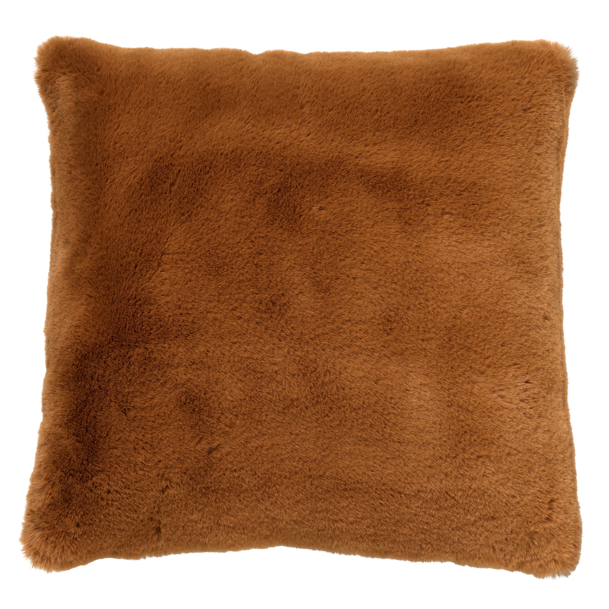 ZAYA - sierkussen 60x60 cm - bontlook - extra groot - Tobacco Brown -