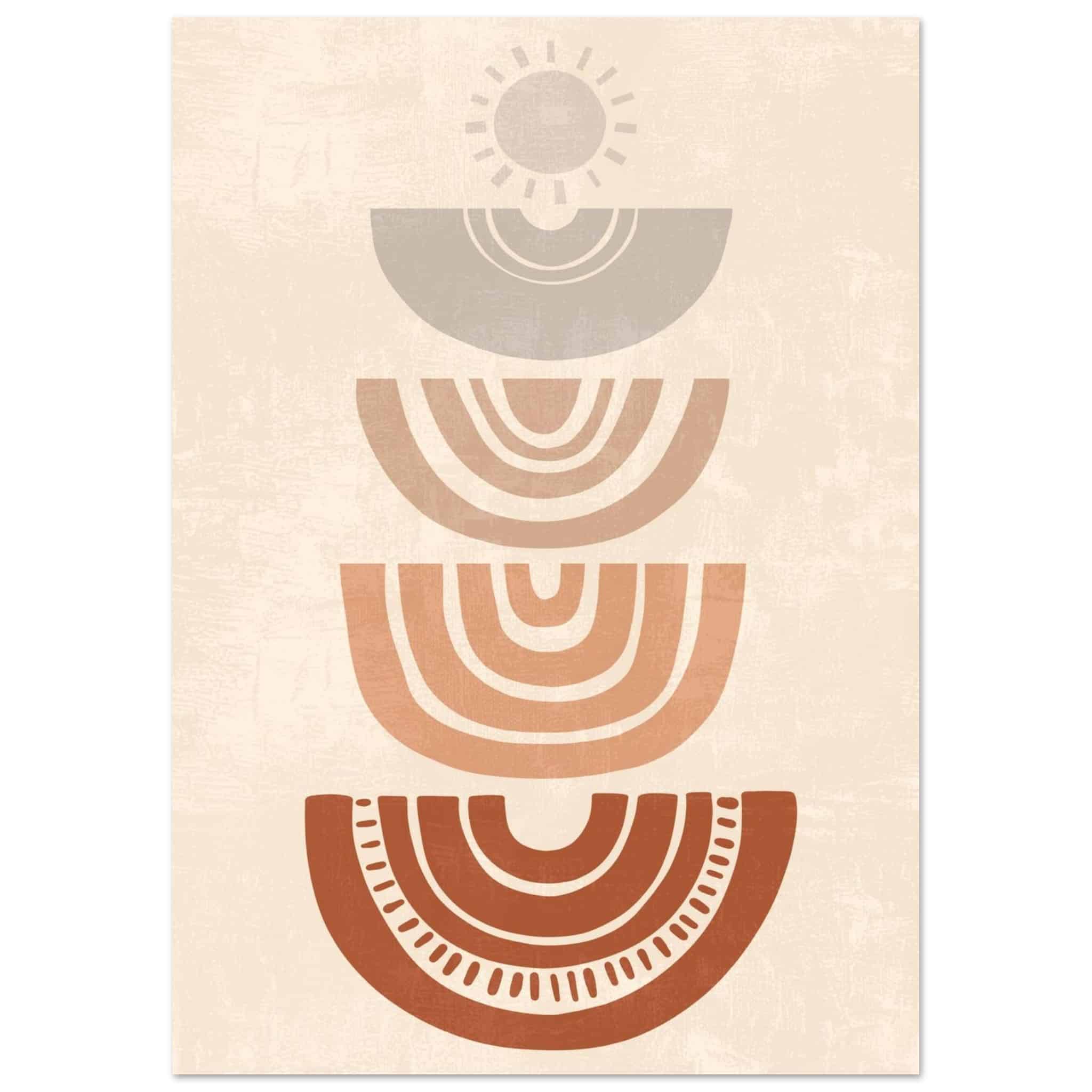 Artfulprints Poster Boho – Rising rhythm - A4 21x29.7 cm - Meerkleurig