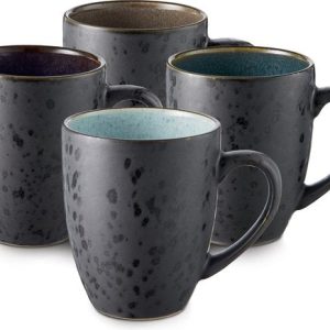 Bitz koffie / thee) mok (300ml) van zwart aardewerk met (donker) gekle Bitz koffie / thee) mok (300ml) van zwart aardewerk met (donker) gekle