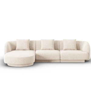 Cosmopolitan Design linker hoekbank Tulum 4-zits, chenille, lichtbeige Cosmopolitan Design linker hoekbank Tulum 4-zits, chenille, lichtbeige
