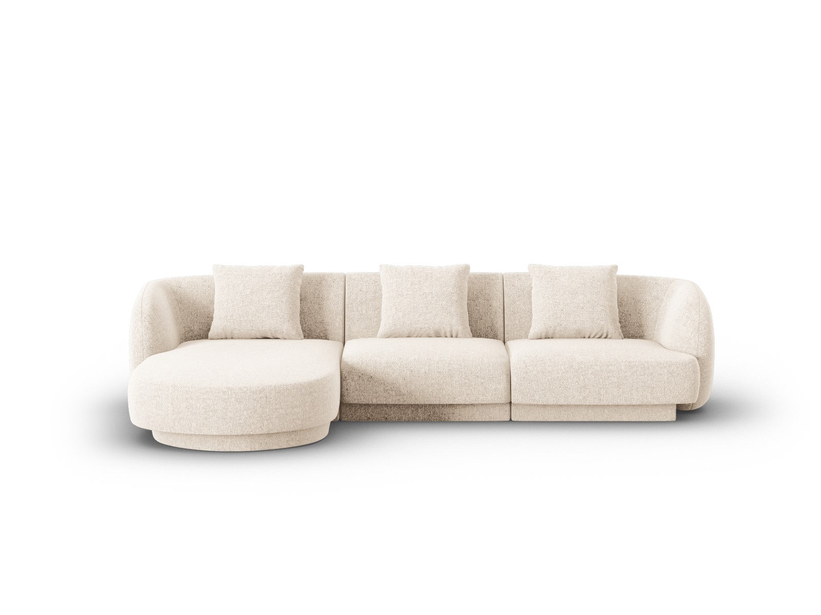 Cosmopolitan Design linker hoekbank Tulum 4-zits, chenille, lichtbeige