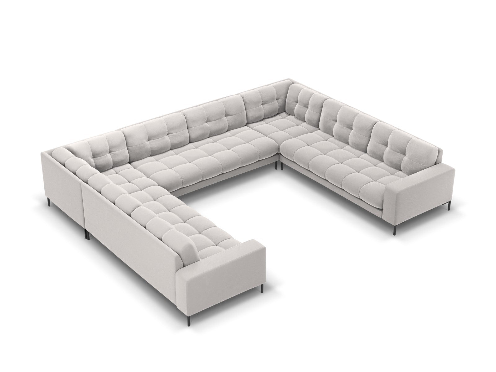 Cosmopolitan Design Panoramische bank Bali 9-zits, flueel, geld - 256x