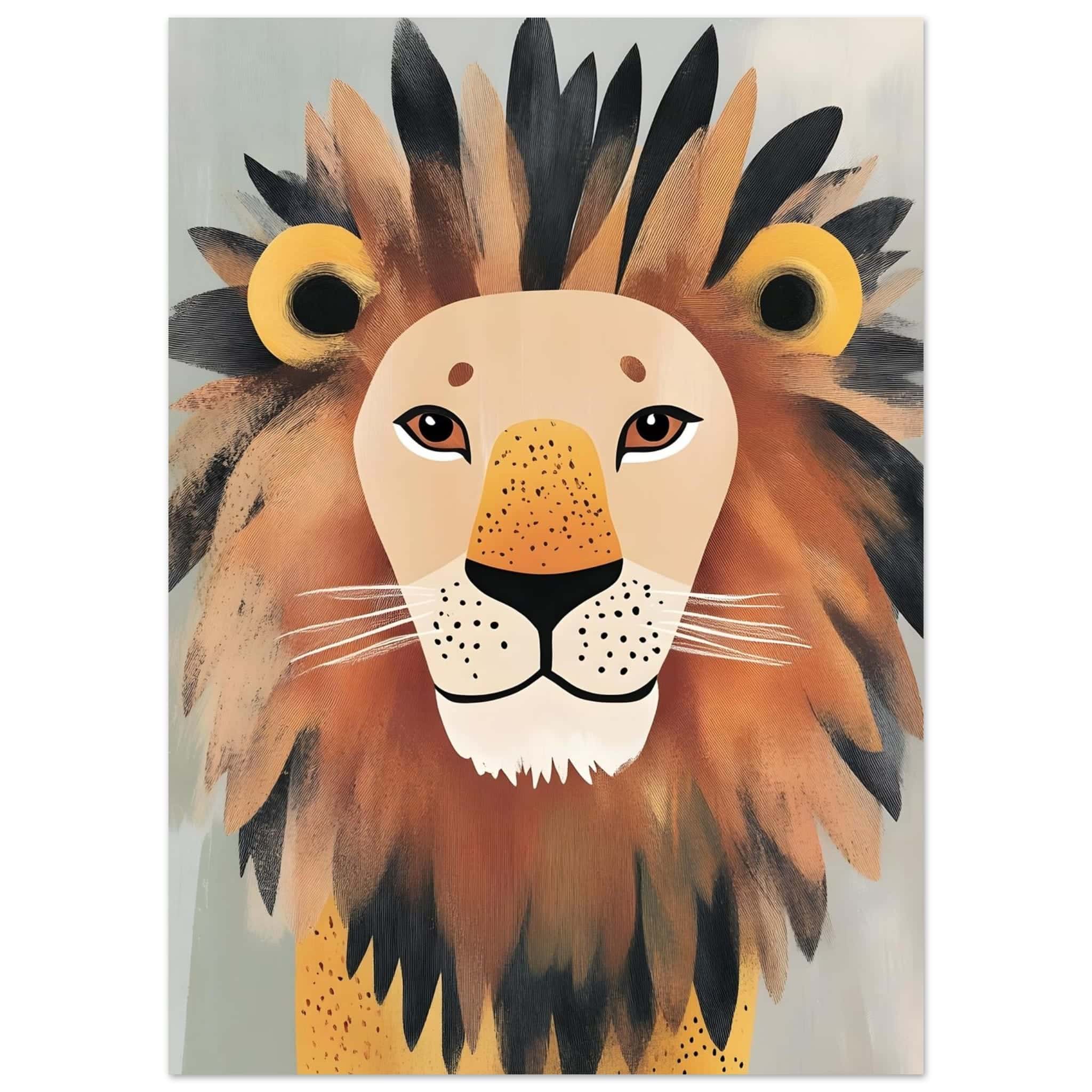 Artfulprints Poster Koning van de jungle - 50x70 cm - Bruin