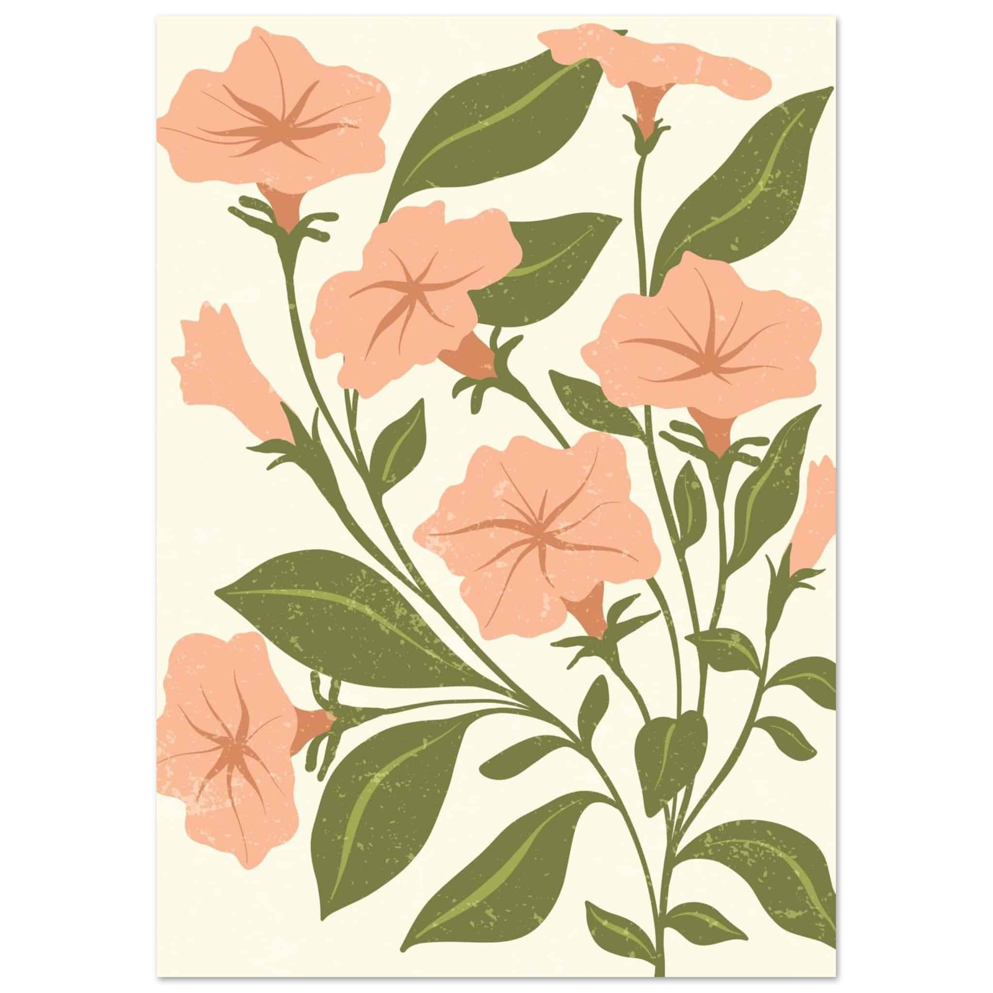 Artfulprints Poster Boho – Garden breeze - A4 21x29.7 cm - Roze