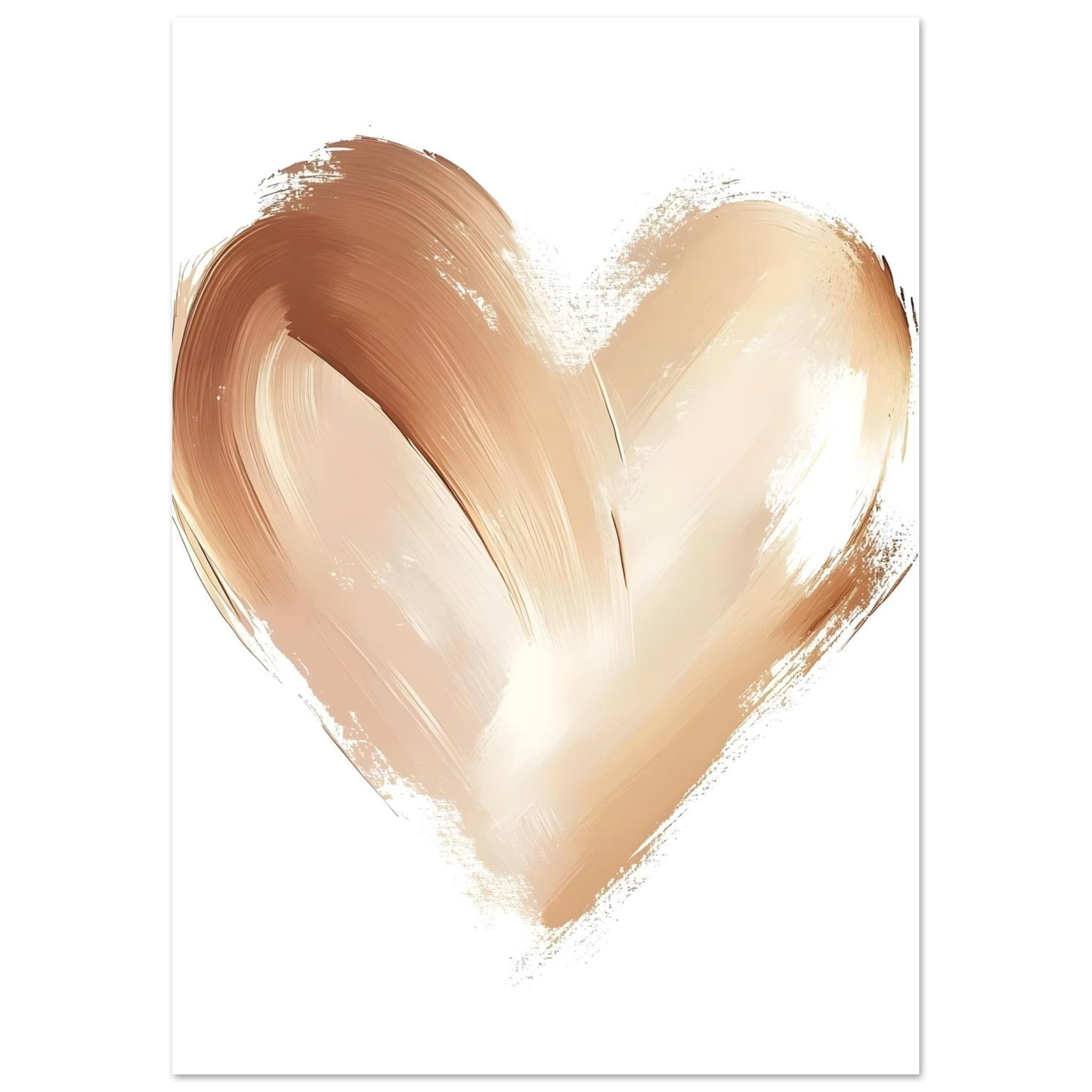Poster Warm bruin hart - A4 21x29.7 cm - Bruin