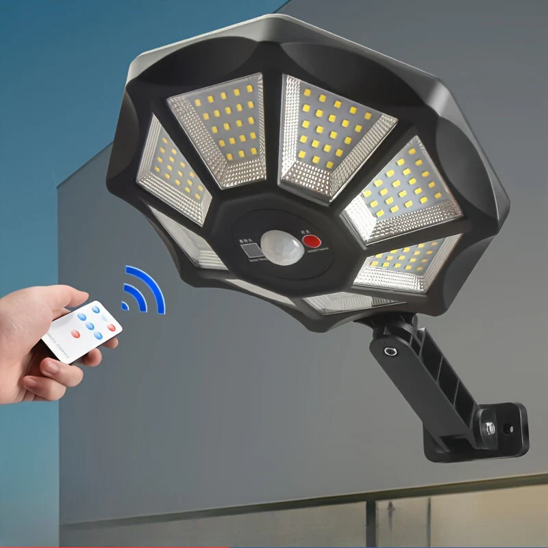 BrightBeam – Krachtige 168 LED Solarlamp met Bewegingssensor en Wandmontage