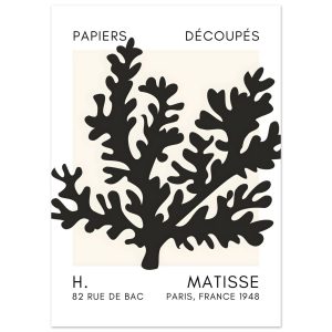 Artfulprints Poster Matisse – Aqua bloom black – 50×70 cm – Zwart Artfulprints Poster Matisse – Aqua bloom black – 50×70 cm – Zwart