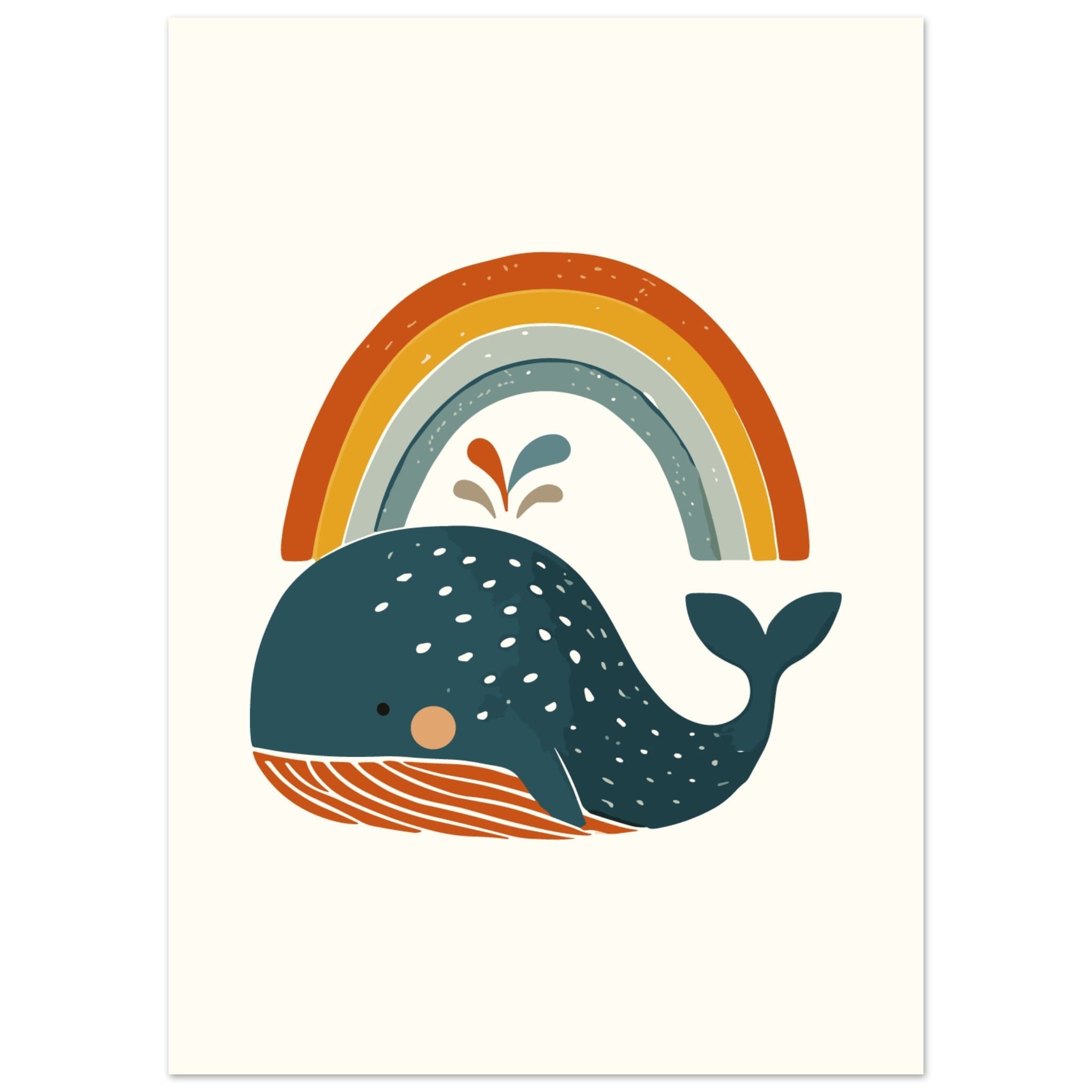 Artfulprints Poster Boho - Walvis - 50x70 cm - Meerkleurig
