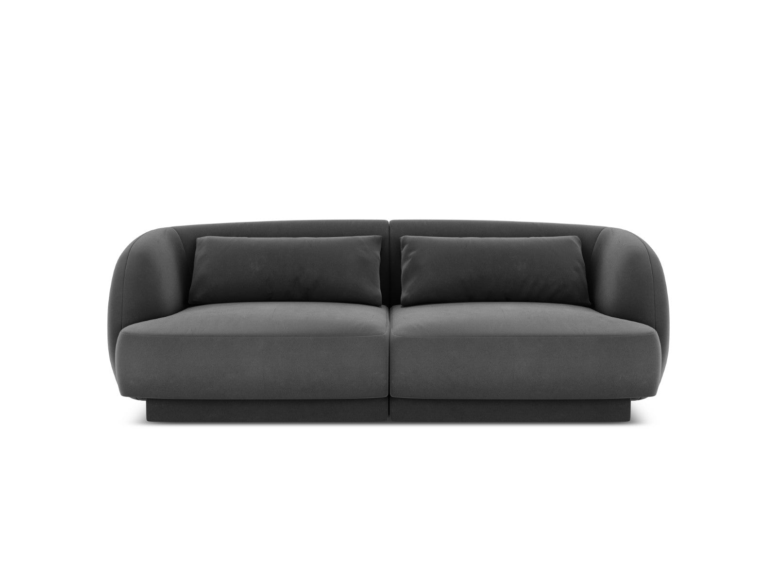Cosmopolitan Design Bank Tulum 2-zits, flueel, grijs - 90x180x70cm