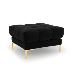 Cosmopolitan Design Poef Bali flueel, zwart – 60x60x41cm Cosmopolitan Design Poef Bali flueel, zwart – 60x60x41cm